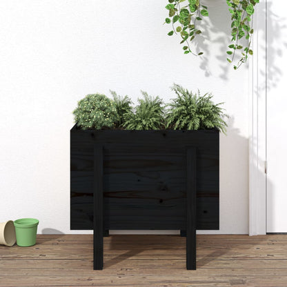 Garden Planter Black 62x50x57 cm Solid Wood Pine