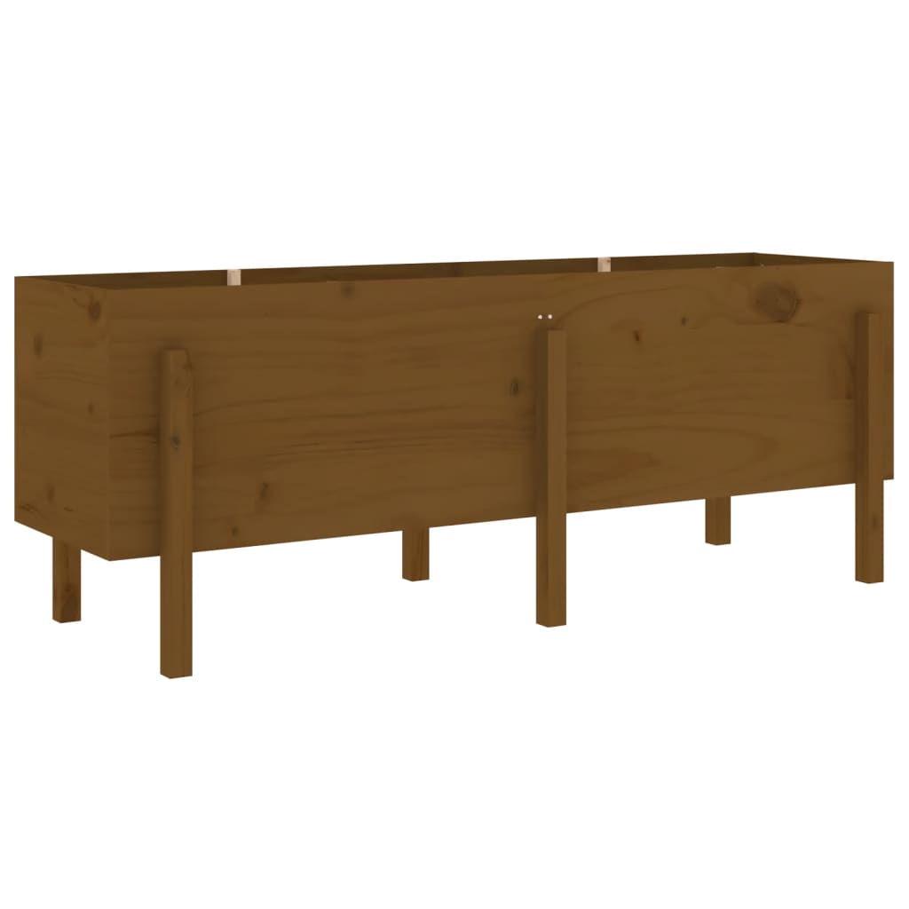 Garden Raised Bed Honey Brown 160x50x57 cm Solid Wood Pine