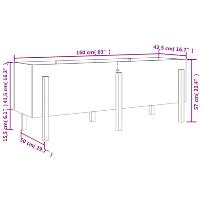 Garden Raised Bed Honey Brown 160x50x57 cm Solid Wood Pine