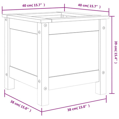 Garden Planter Grey 40x40x39 cm Solid Wood Pine