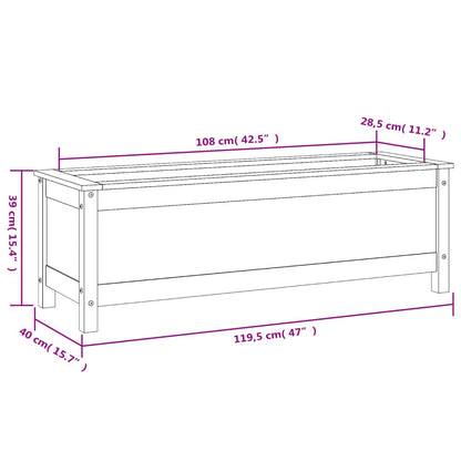 Garden Raised Bed Grey 119.5x40x39 cm Solid Wood Pine