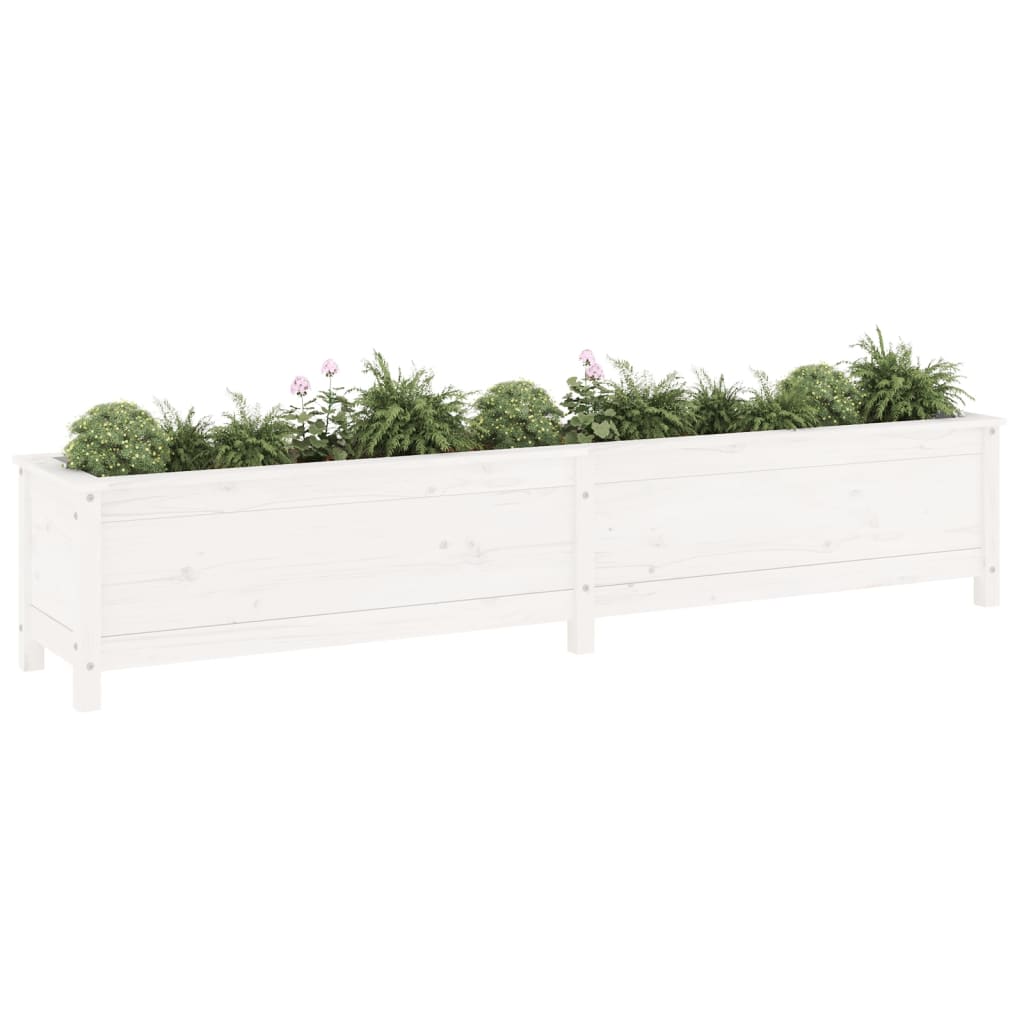 Garden Raised Bed White 199.5x40x39 cm Solid Wood Pine