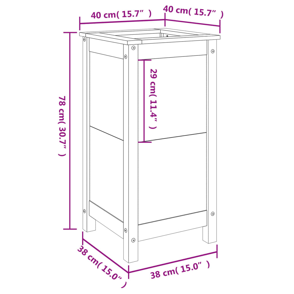 Garden Planter 40x40x78 cm Solid Wood Douglas