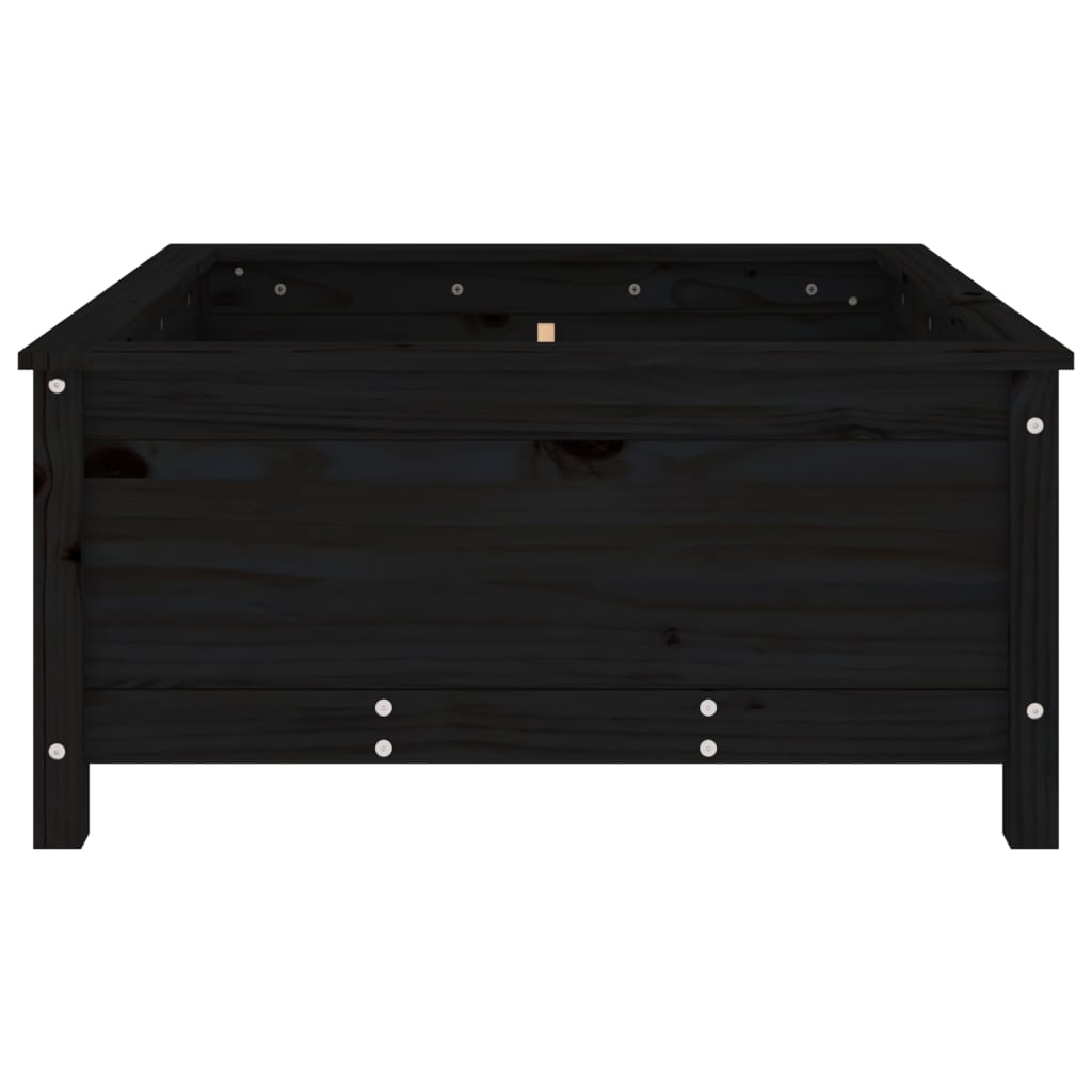 Garden Planter Black 82.5x82.5x39 cm Solid Wood Pine