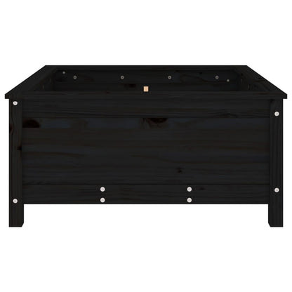 Garden Planter Black 82.5x82.5x39 cm Solid Wood Pine