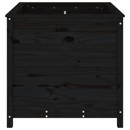 Garden Planter Black 82.5x82.5x78 cm Solid Wood Pine