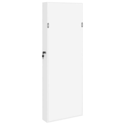 Mirror Jewellery Cabinet Wall Mounted White 37.5x10x106 cm