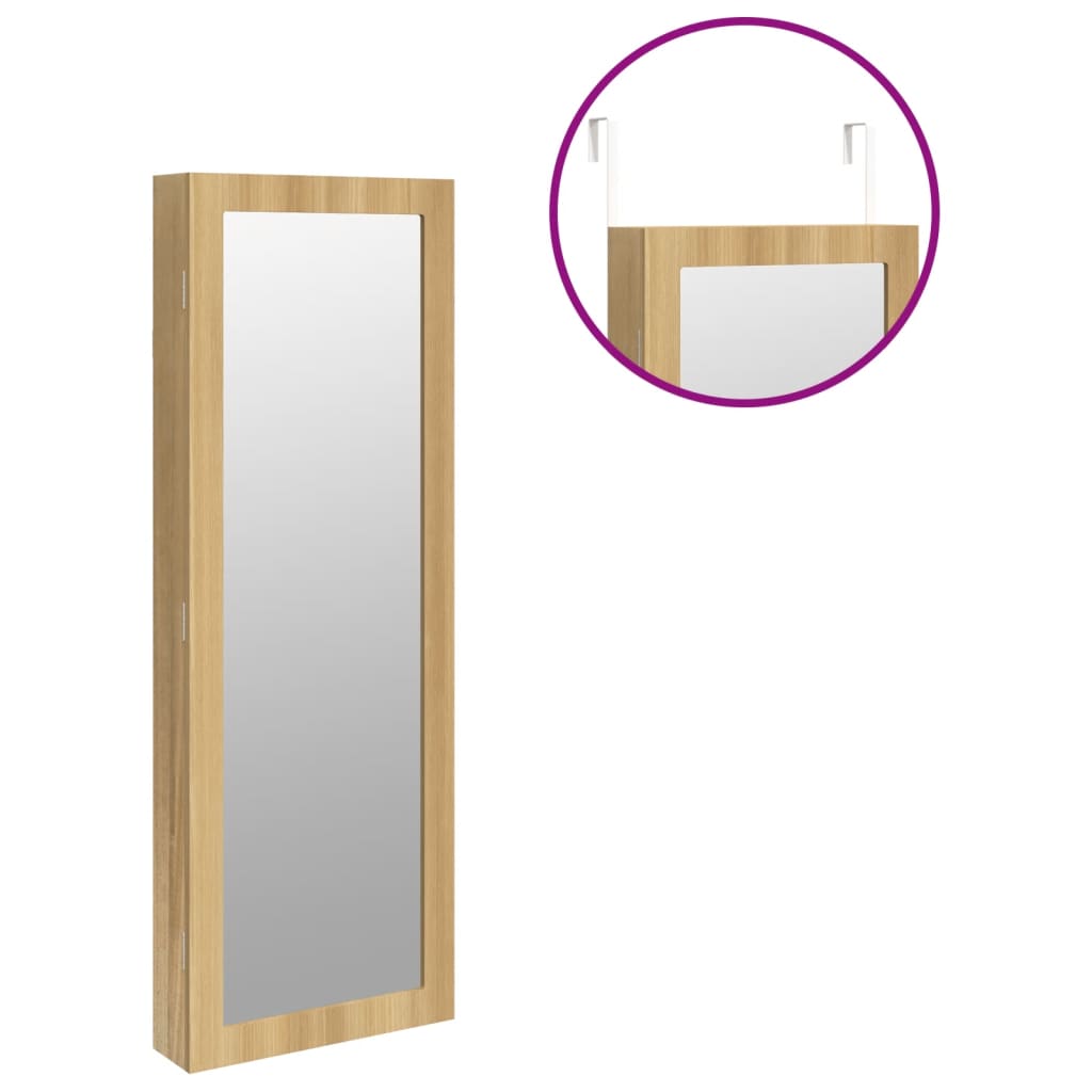 Mirror Jewellery Cabinet Wall Mounted 37.5x10x106 cm