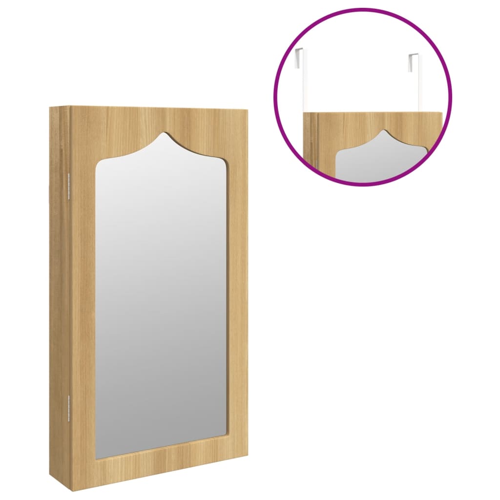 Mirror Jewellery Cabinet Wall Mounted 37.5x10x67 cm