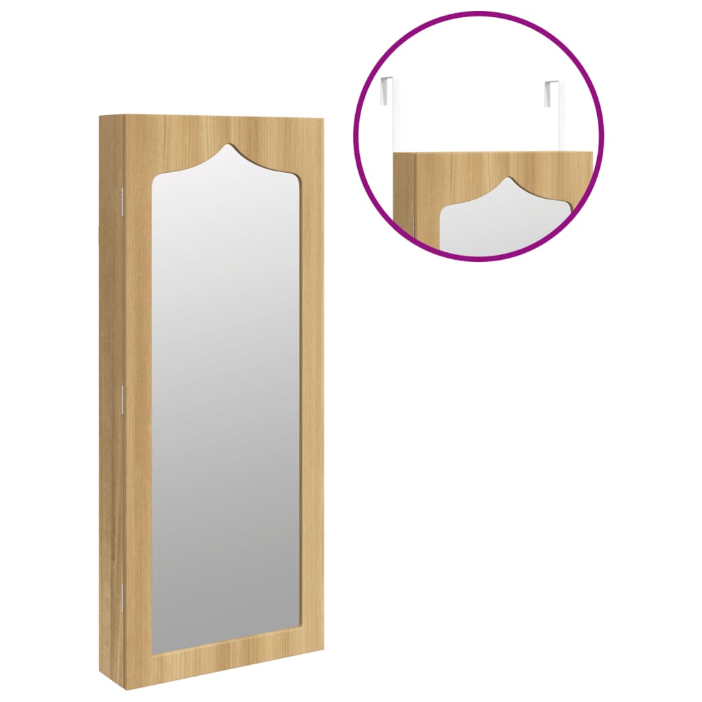 Mirror Jewellery Cabinet Wall Mounted 37.5x10x90 cm