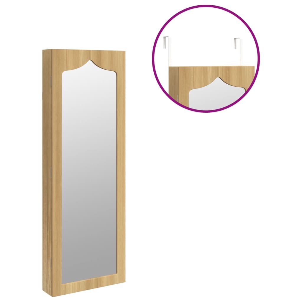 Mirror Jewellery Cabinet Wall Mounted 37.5x10x106 cm