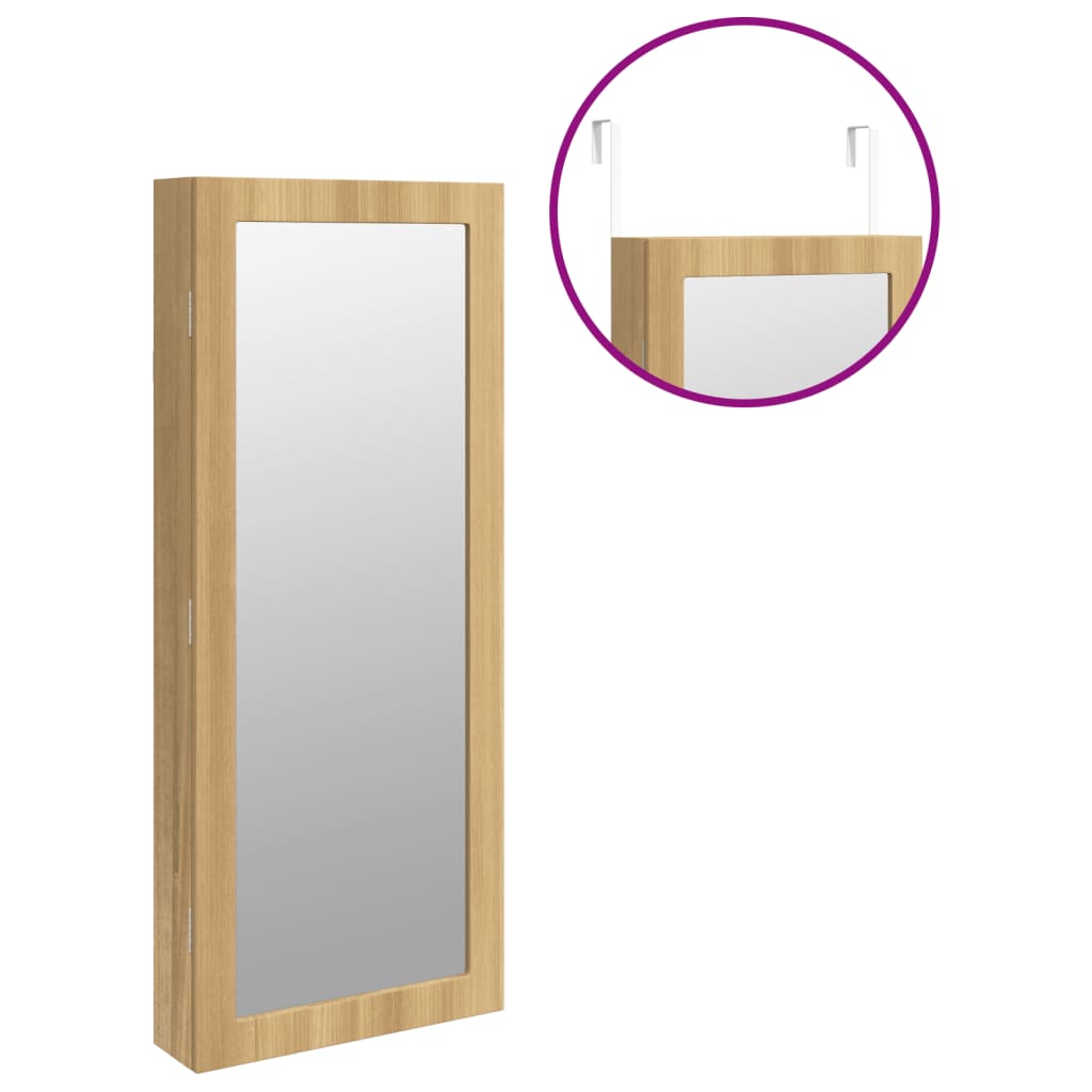 Mirror Jewellery Cabinet with LED Lights Wall Mounted