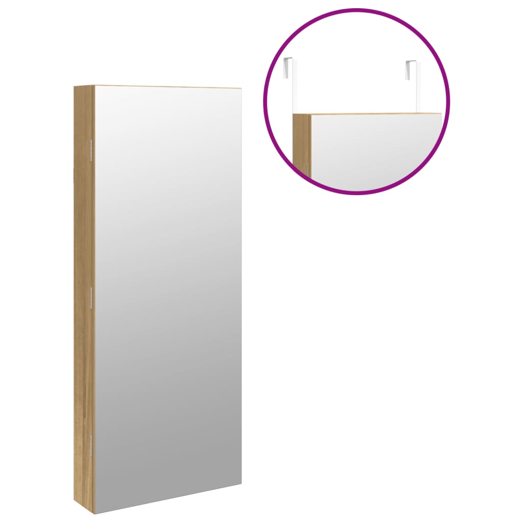Mirror Jewellery Cabinet with LED Lights Wall Mounted