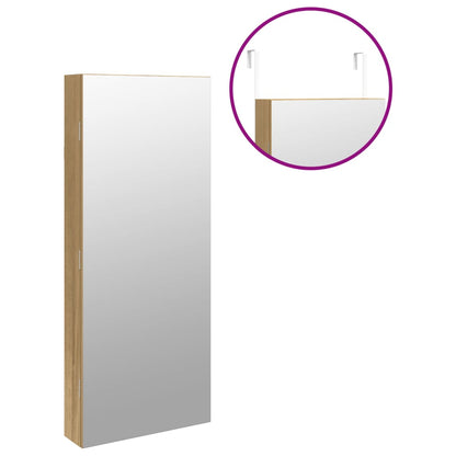 Mirror Jewellery Cabinet with LED Lights Wall Mounted