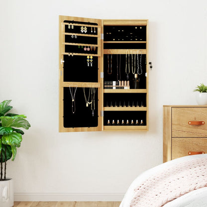 Mirror Jewellery Cabinet with LED Lights Wall Mounted