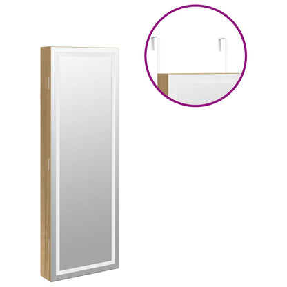 Mirror Jewellery Cabinet with LED Lights Wall Mounted