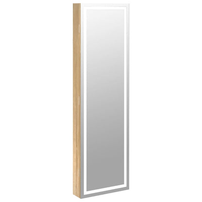 Mirror Jewellery Cabinet with LED Lights Wall Mounted