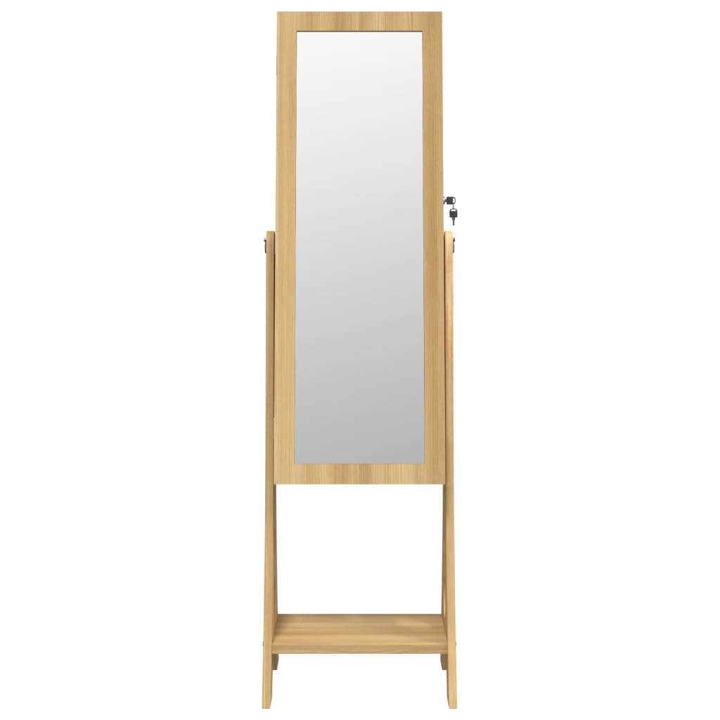 Mirror Jewellery Cabinet with LED Lights Free Standing