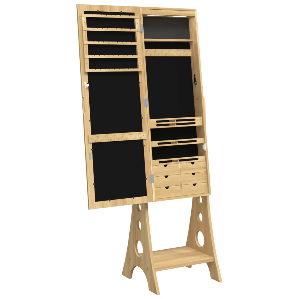 Mirror Jewellery Cabinet with LED Lights Free Standing