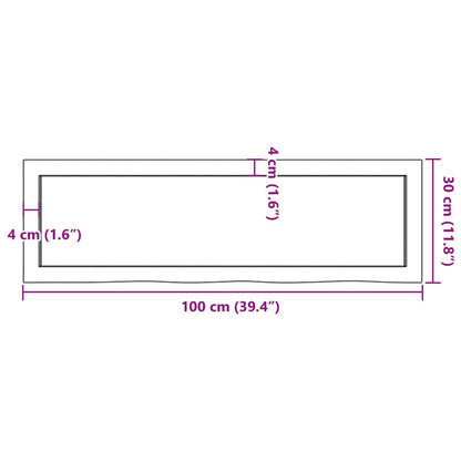 Wall Shelf 100x30x(2-4) cm Untreated Solid Wood Oak