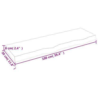 Wall Shelf 100x30x(2-6) cm Untreated Solid Wood Oak