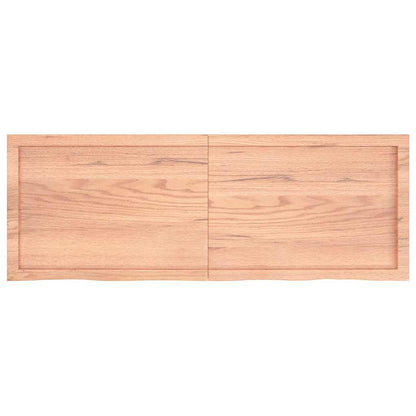 Wall Shelf Light Brown 140x50x(2-4) cm Treated Solid Wood Oak