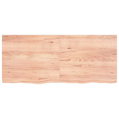 Wall Shelf Light Brown 140x60x(2-4) cm Treated Solid Wood Oak