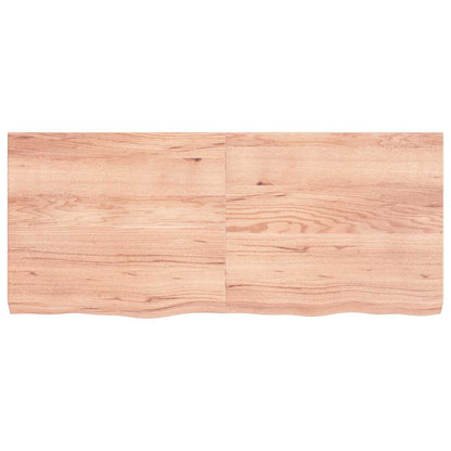 Wall Shelf Light Brown 140x60x(2-6) cm Treated Solid Wood Oak