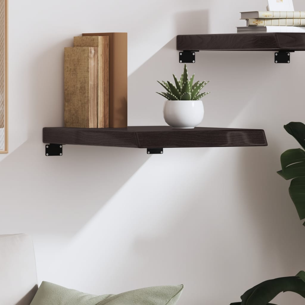 Wall Shelf Dark Brown 40x60x(2-6) cm Treated Solid Wood Oak