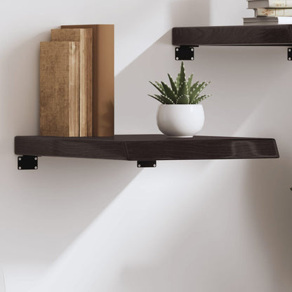 Wall Shelf Dark Brown 40x60x(2-6) cm Treated Solid Wood Oak