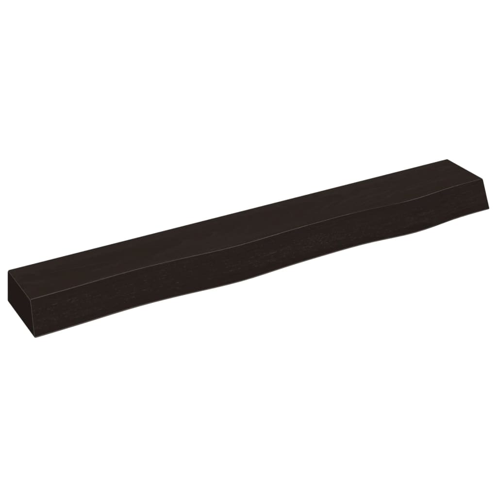 Wall Shelf Dark Brown 80x10x6 cm Treated Solid Wood Oak