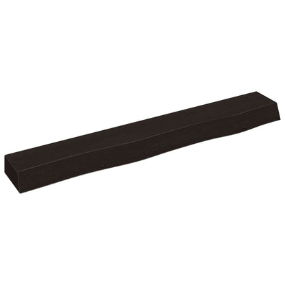 Wall Shelf Dark Brown 80x10x6 cm Treated Solid Wood Oak