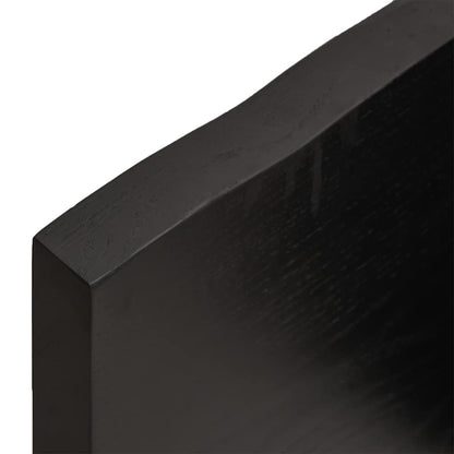 Wall Shelf Dark Brown 200x50x(2-4) cm Treated Solid Wood Oak