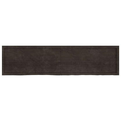 Wall Shelf Dark Brown 200x50x(2-6) cm Treated Solid Wood Oak