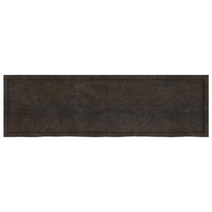 Wall Shelf Dark Brown 200x60x(2-6) cm Treated Solid Wood Oak