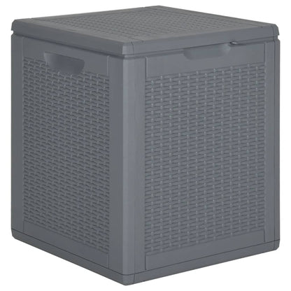 Garden Storage Box Grey PP Rattan 90 L