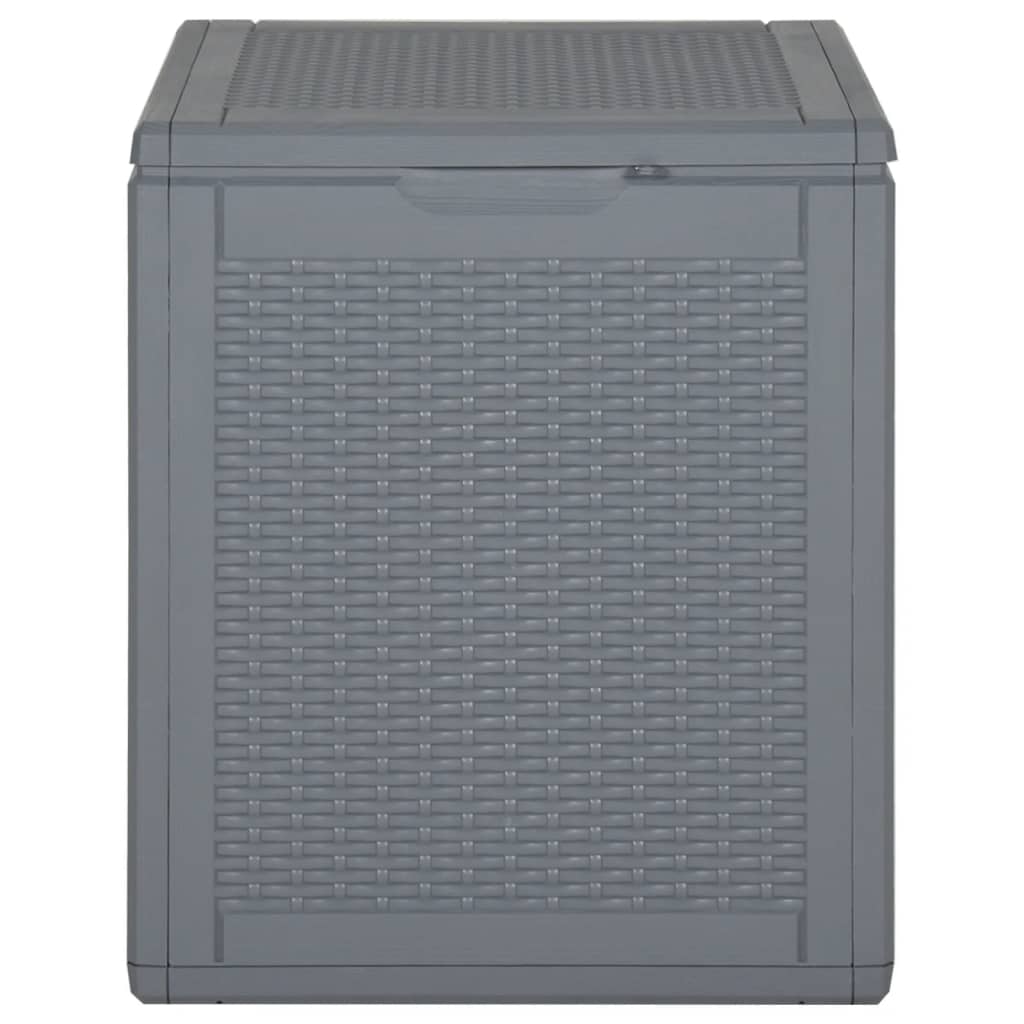 Garden Storage Box Grey PP Rattan 90 L