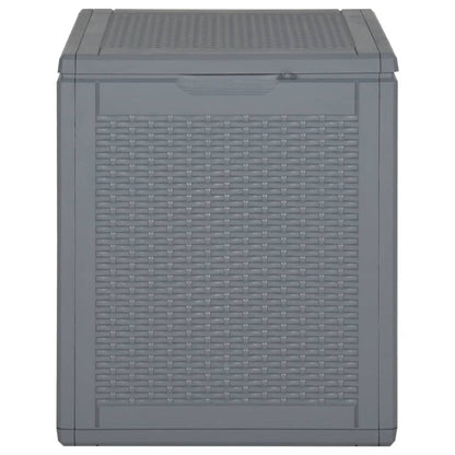 Garden Storage Box Grey PP Rattan 90 L