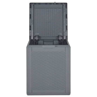 Garden Storage Box Grey PP Rattan 90 L