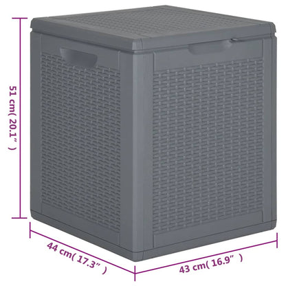 Garden Storage Box Grey PP Rattan 90 L