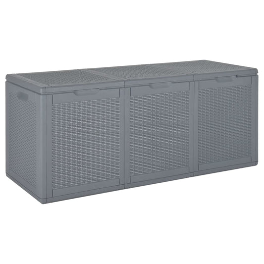 Garden Storage Box Grey PP Rattan 270 L