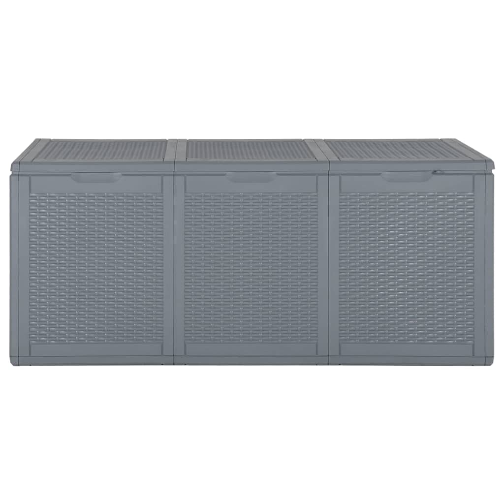 Garden Storage Box Grey PP Rattan 270 L