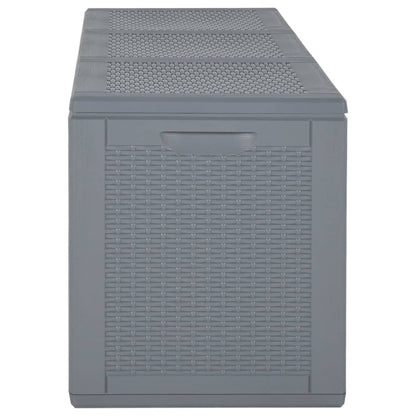 Garden Storage Box Grey PP Rattan 270 L