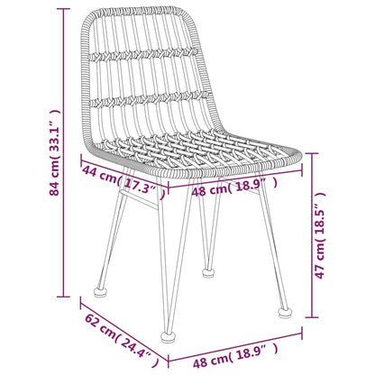 3 Piece Garden Dining Set Poly Rattan