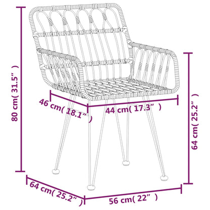 3 Piece Garden Dining Set Poly Rattan