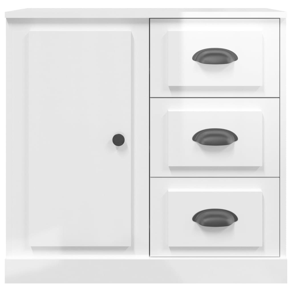 Sideboards 2 pcs High Gloss White Engineered Wood