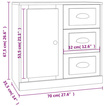 Sideboards 2 pcs High Gloss White Engineered Wood