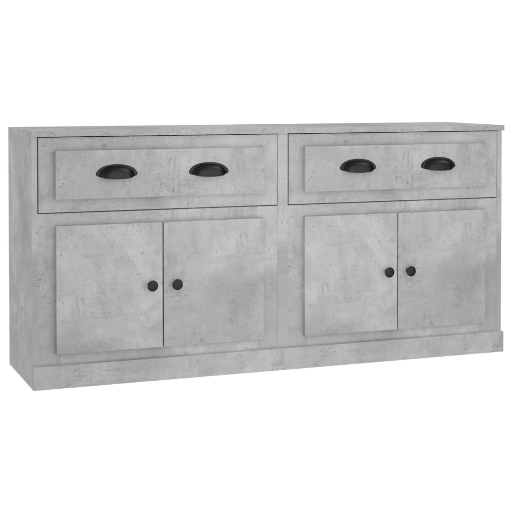 Sideboards 2 pcs Concrete Grey Engineered Wood