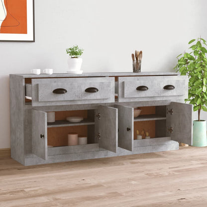 Sideboards 2 pcs Concrete Grey Engineered Wood