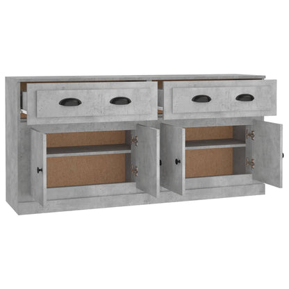 Sideboards 2 pcs Concrete Grey Engineered Wood